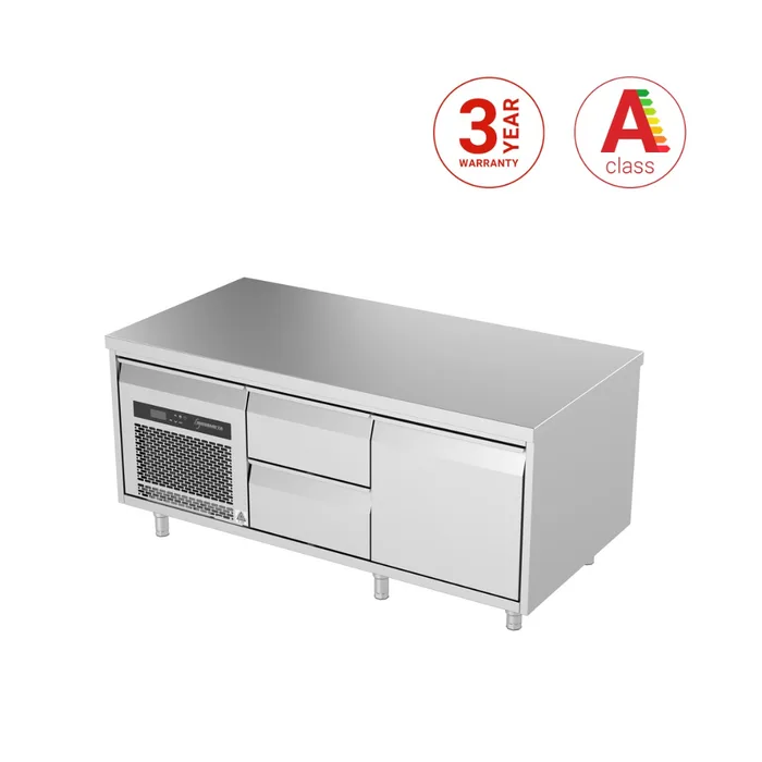 Galds ledusskapis zemais P125 1400mm ar neitrālo atvilktni